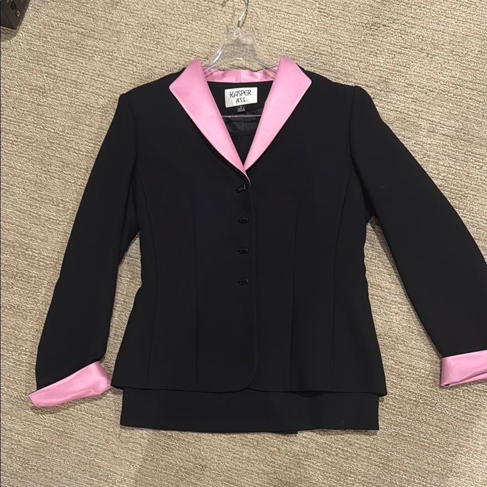 Kasper Women's Black Jacket with Pink Accents